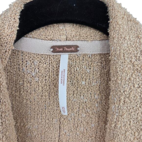 FREE PEOPLE XS SUNSET OVERSIZE KNIT FRIGE LONG SEEVE BUTTON FRONT CARDIGAN - Picture 3 of 6